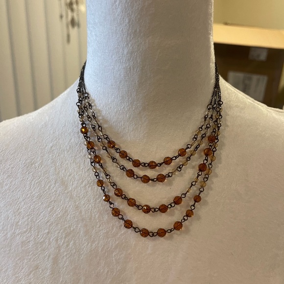 Vintage 1928 Multi-Strand Sparkling Beaded Chain Adjustable Necklace - Picture 2 of 5